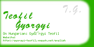 teofil gyorgyi business card